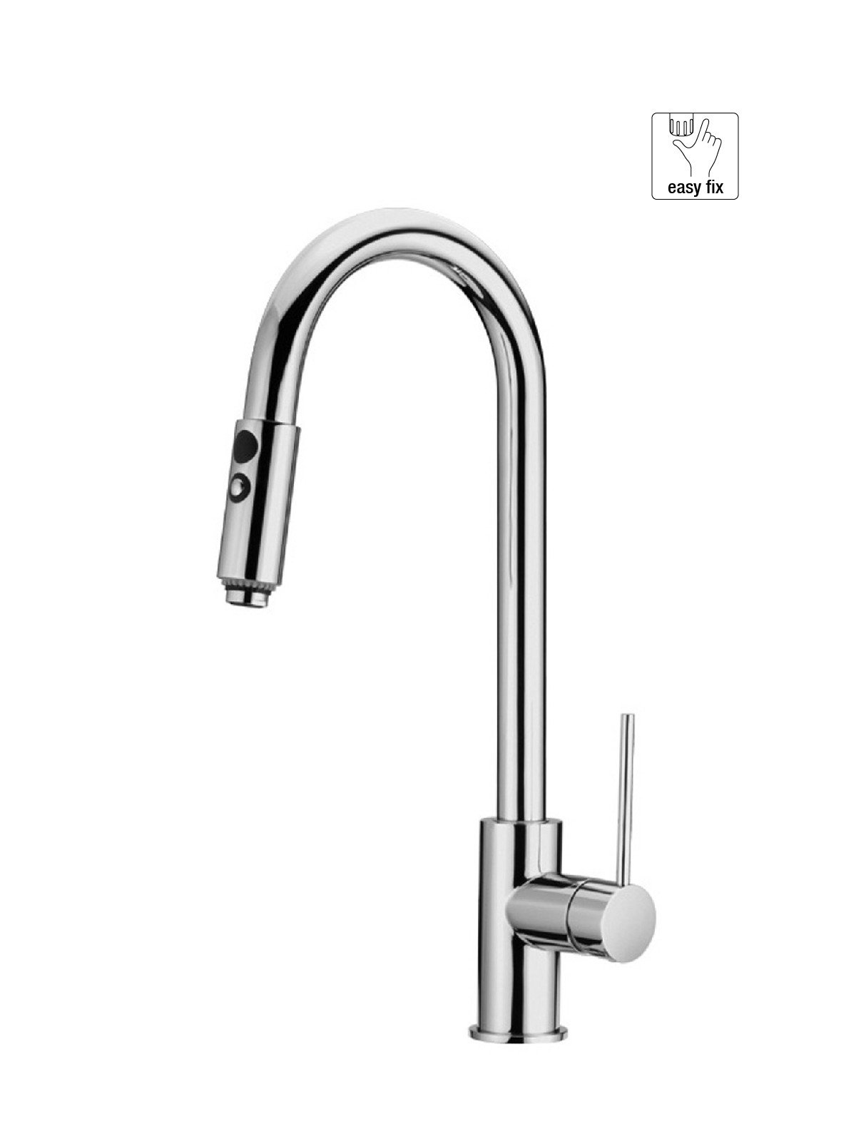 Single-lever sink mixer and 2-jet pull-out shower