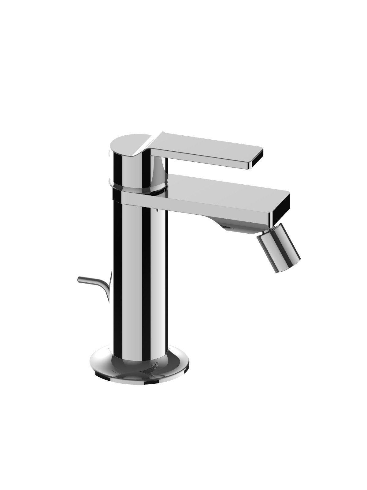 Single-lever bidet mixer with 1”1/4 pop-up waste