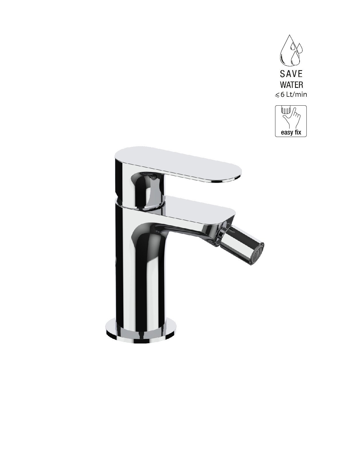 Single-lever bidet mixer without pop-up waste