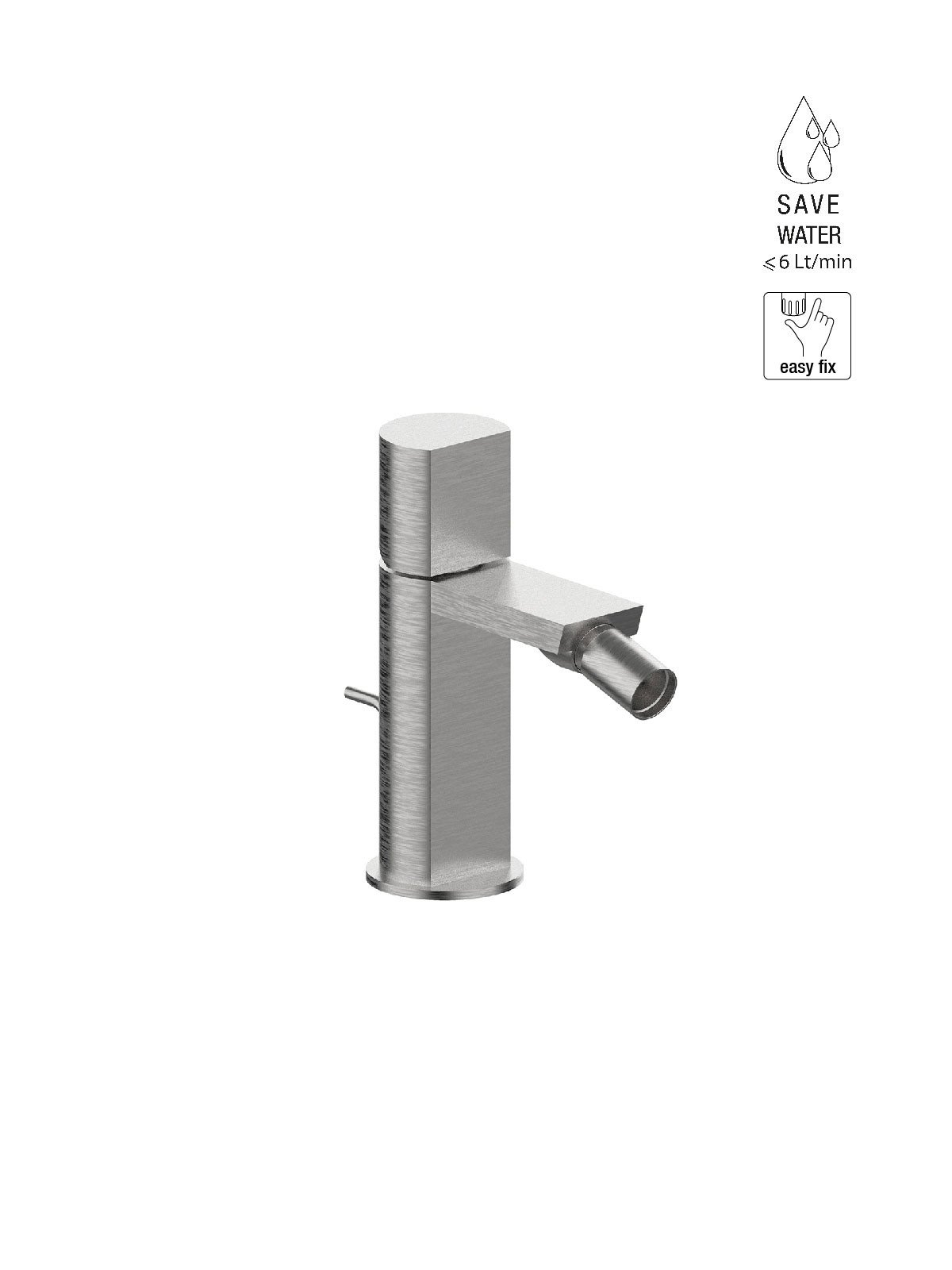 Single-lever bidet mixer with 1-1/4pop-up waste