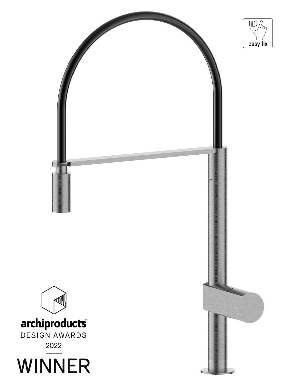 Single-lever sink mixer with spring and shower